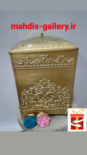 سطل زباله جا دستمال کاغذی طلایی