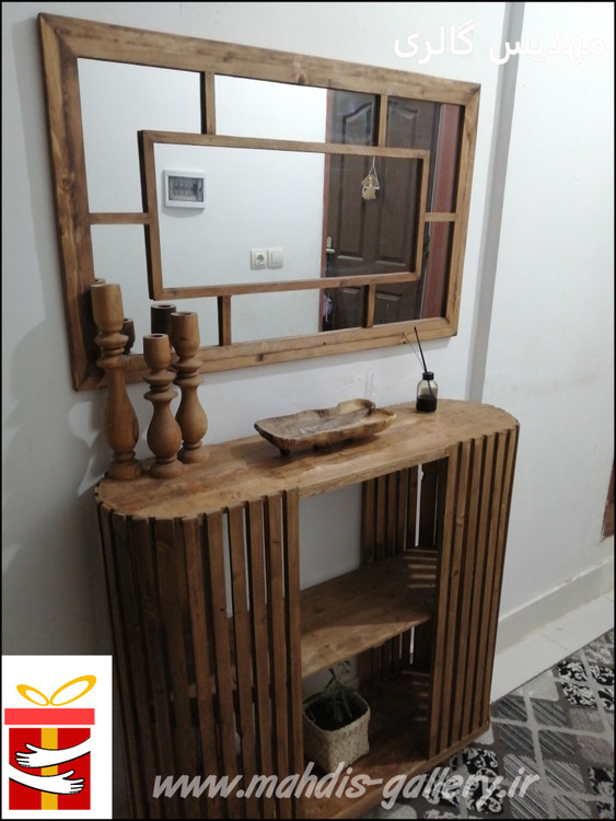 آینه چوبی دیواری مهدیس گالری (طرح درب و طرح پنجره)