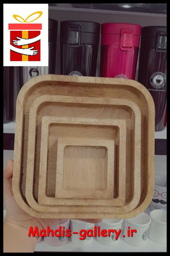 سینی چوبی 4 عددی مربع