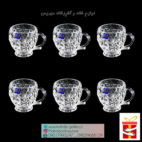 فنجان اکوامارین بلوری 6 عددی