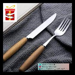 چاقو و چنگال دسته چوبی