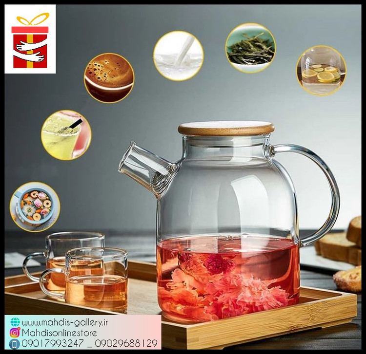 قوری پیرکس درب بامبو 1500میل